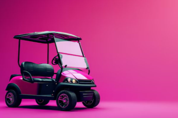 pink golf cart