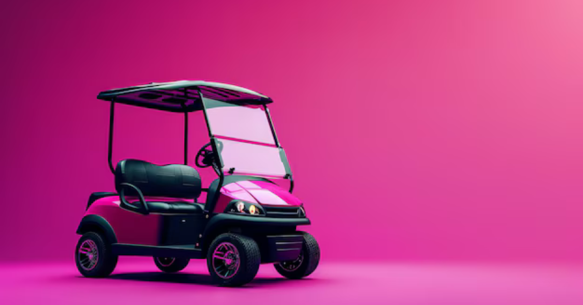 pink golf cart